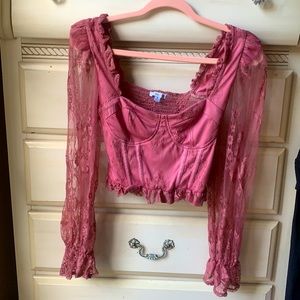 Cropped Peasant style blouse